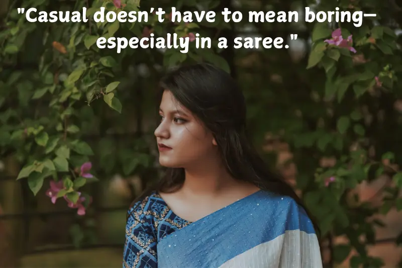 casual doesn’t have to mean boring—especially in a saree.