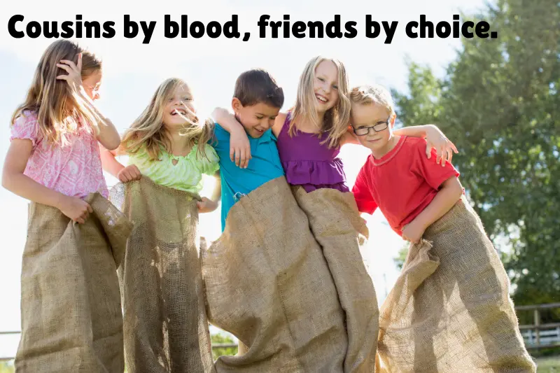cousins by blood, friends by choice.  