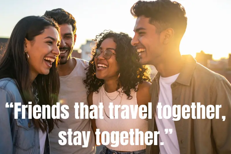 “friends that travel together, stay together.”