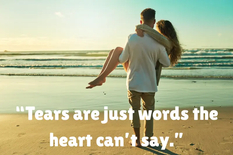 “tears are just words the heart can’t say.” 