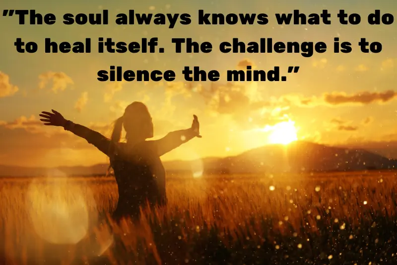 the soul always knows what to do to heal itself. the challenge is to silence the mind.