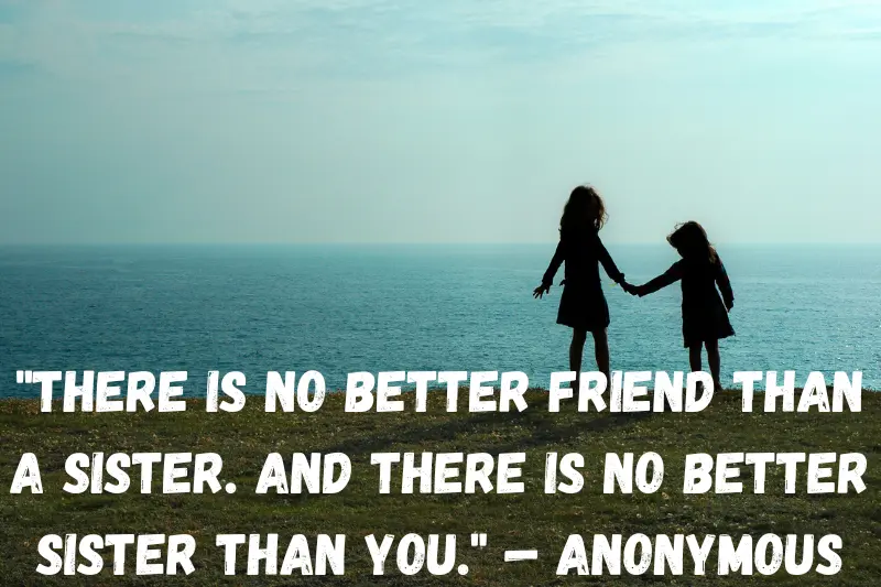 there is no better friend than a sister. And there is no better sister than you. — anonymous